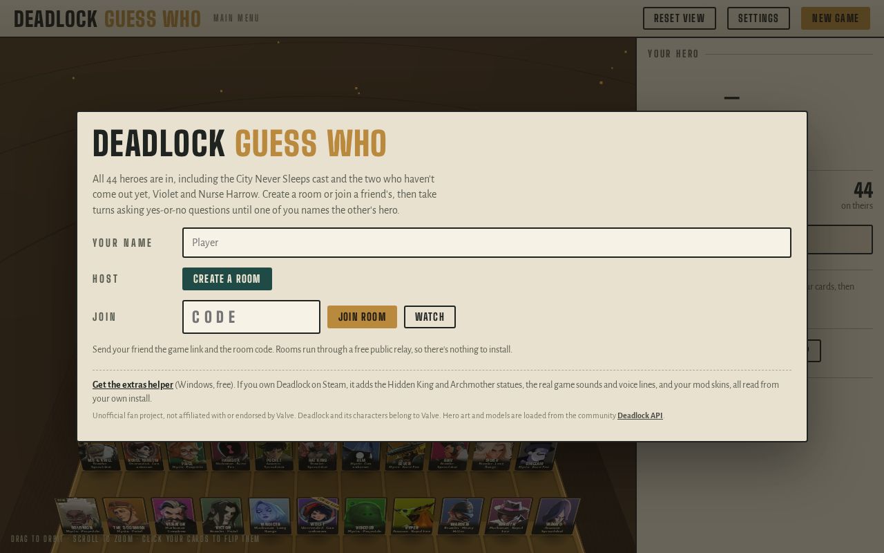 Preview of Deadlock Guess Who
