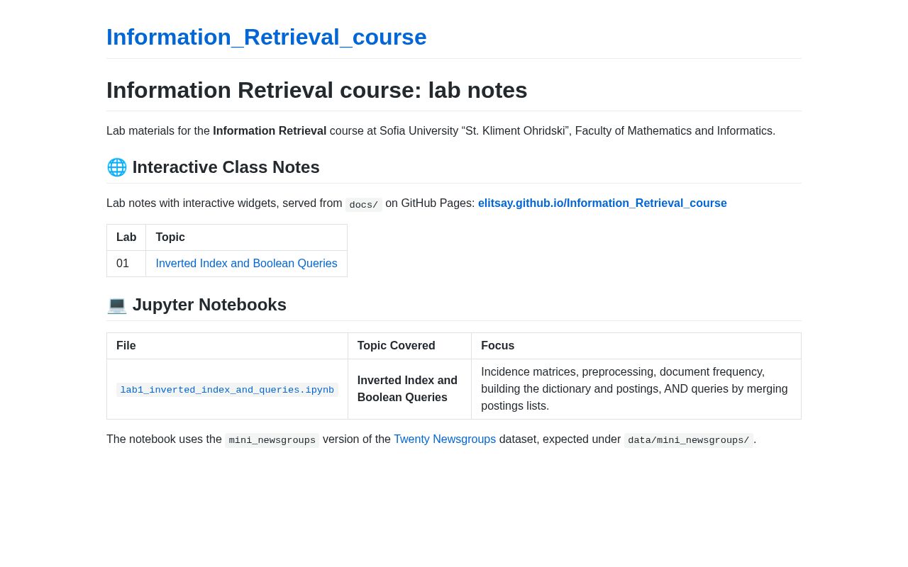 Preview of Information Retrieval Course