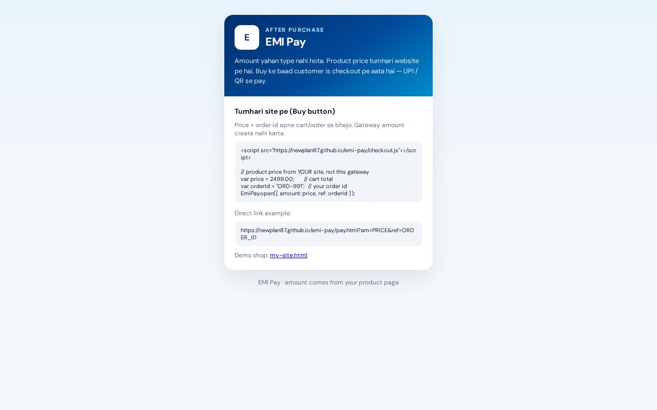 Preview of Emi Pay