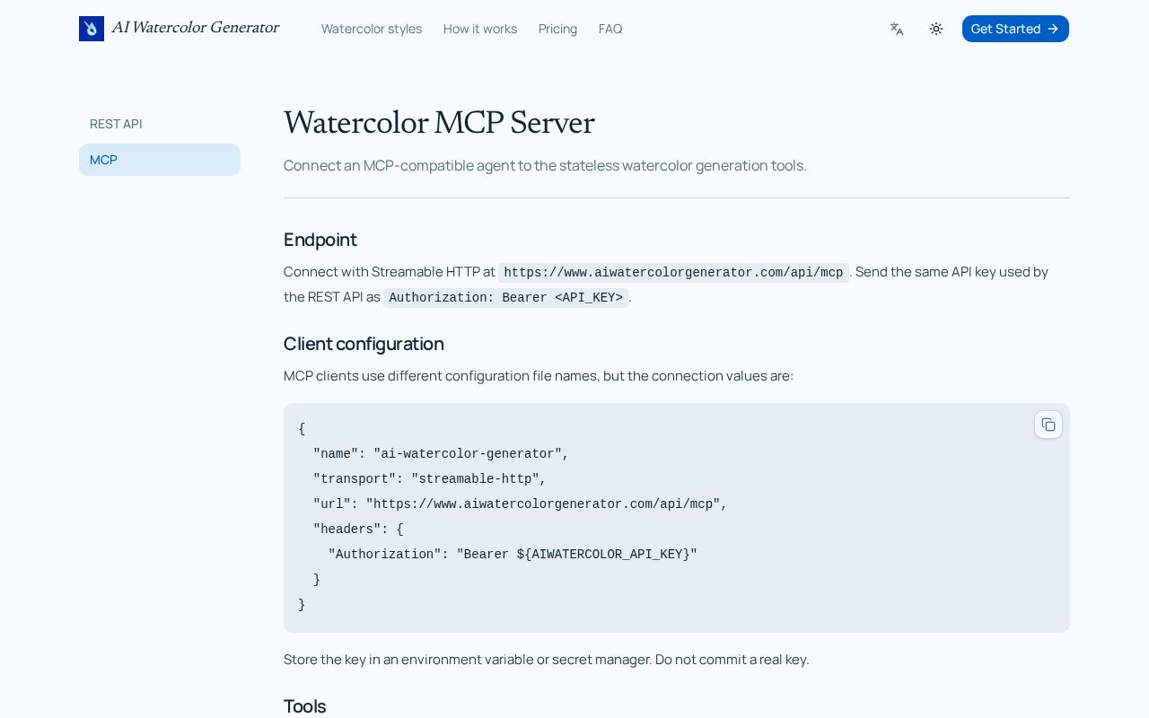 Preview of Watercolor MCP Server