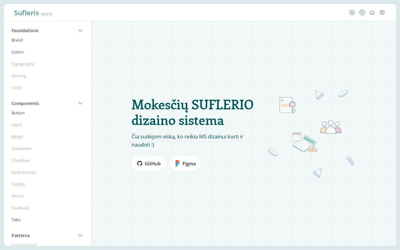 Preview of Mokesčių Sufleris Design System admin site (Twig/SCSS/Bootstrap5/Alpine.js)
