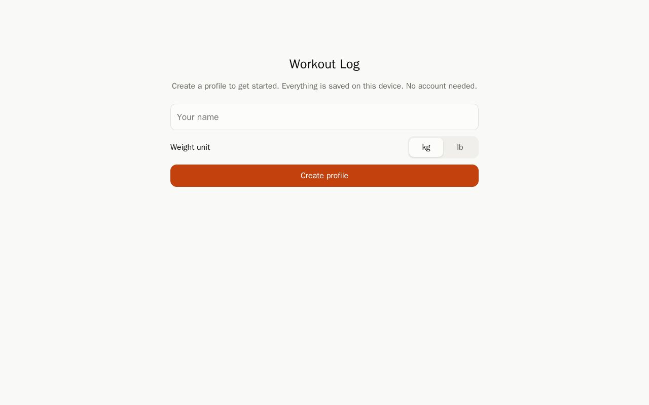 Preview of Workout Log