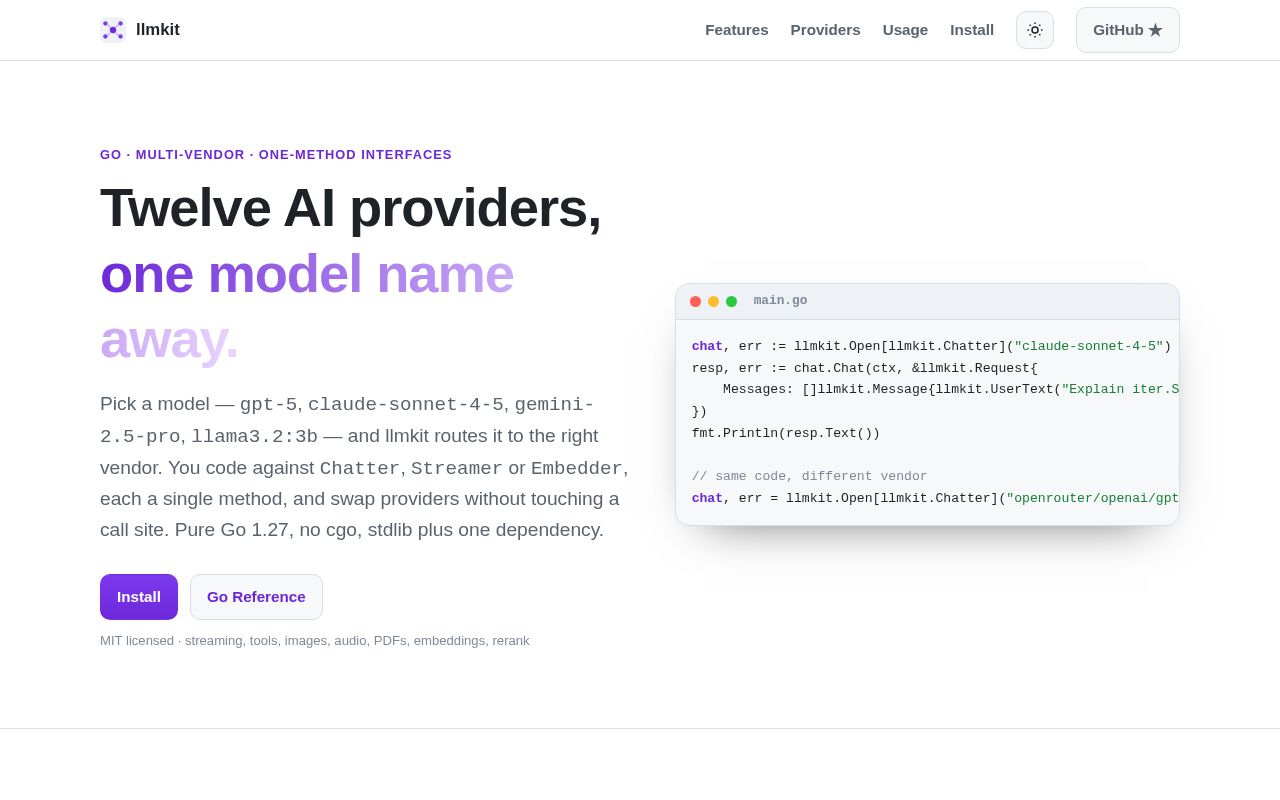 Preview of Llmkit