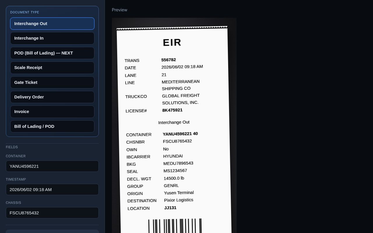 Preview of Document Mock Editor