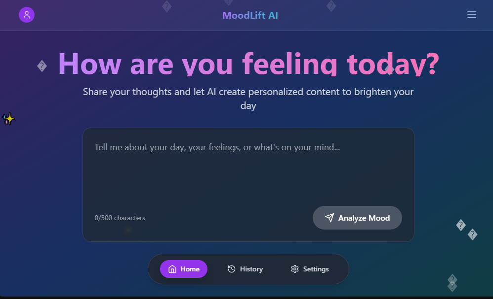 Preview of MoodLift AI Buddy