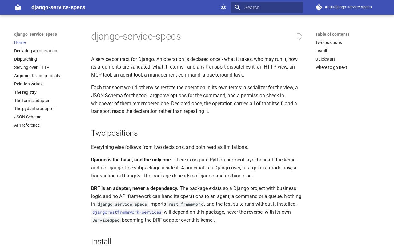 Preview of Django Service Specs