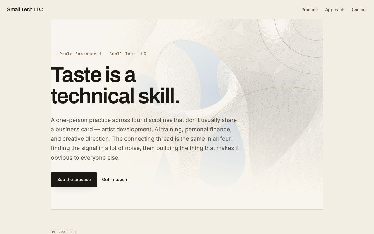 Preview of Small Tech LLC: A&R, AI training, money, and creative direction