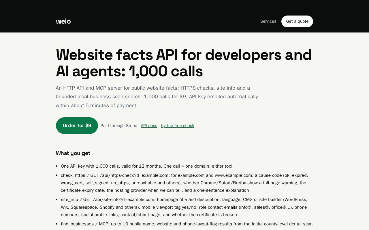 Preview of Site Check Mcp