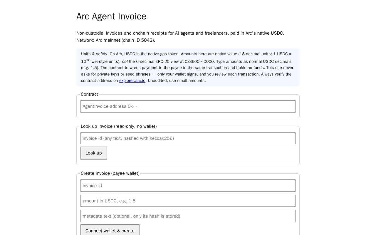 Preview of Arc Agent Invoice