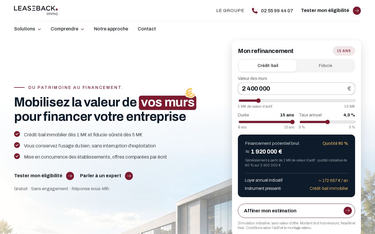 Preview of Web Leaseback Immo