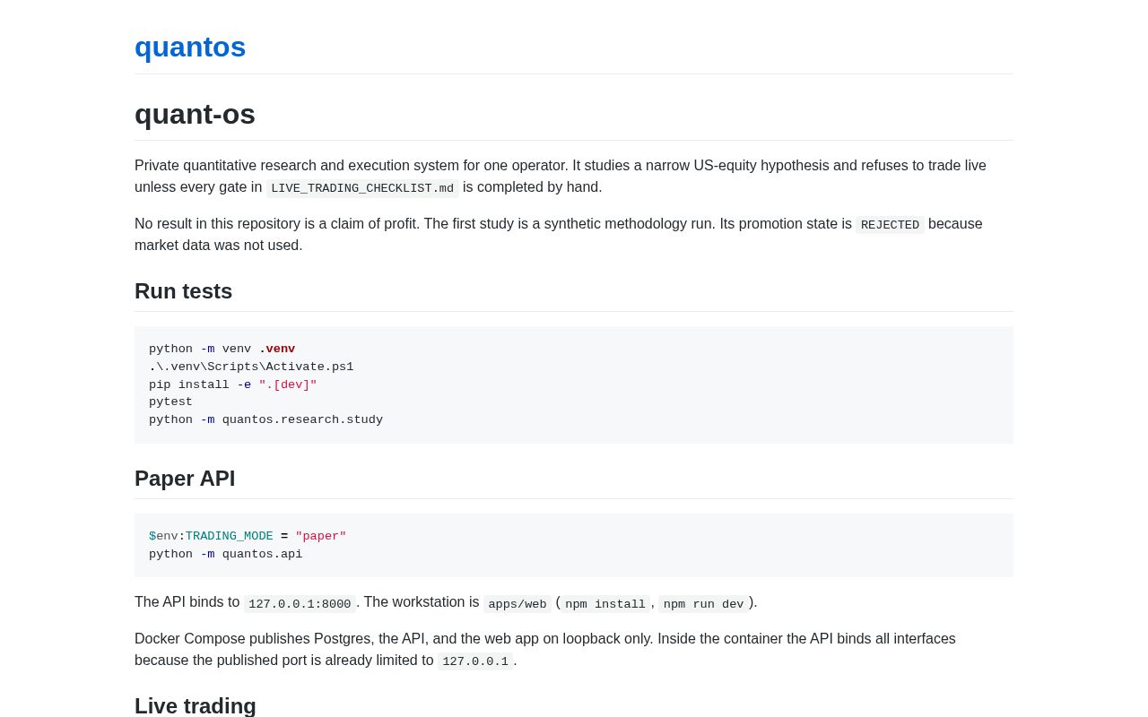 Preview of quant-os
