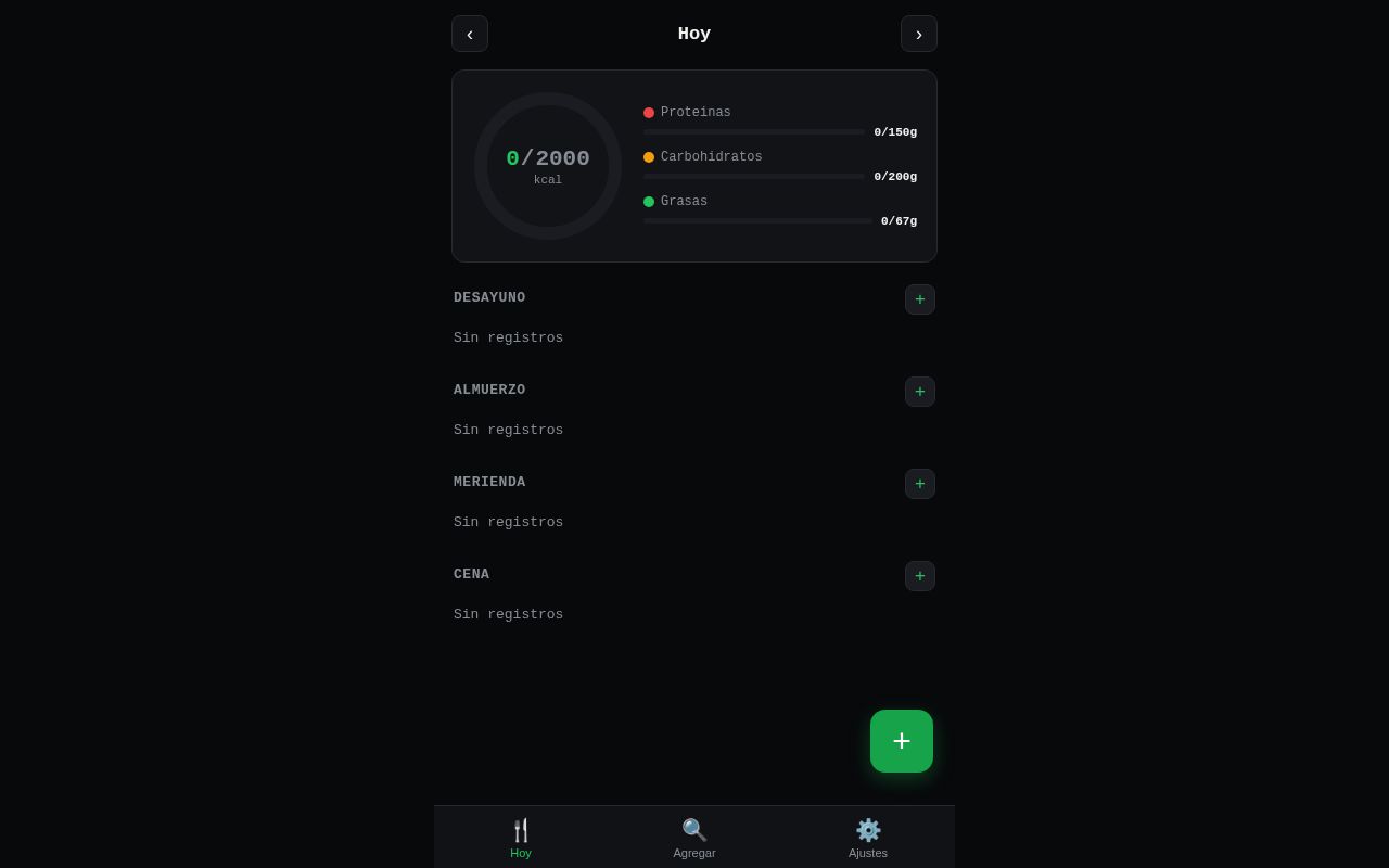 Preview of PWA para contar calorias y macros diarios