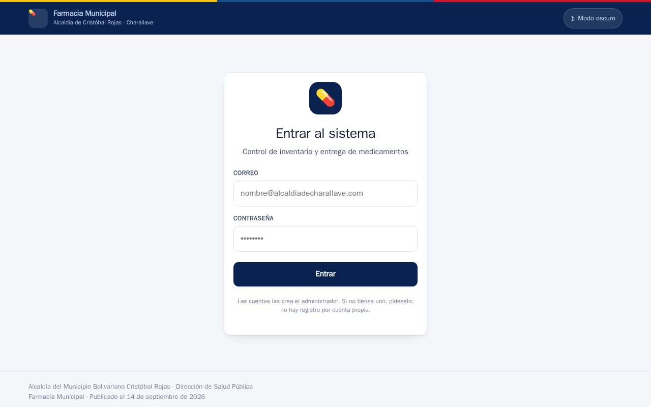 Preview of Control de inventario de la farmacia - Alcaldia del Municipio Bolivariano Cristobal Rojas