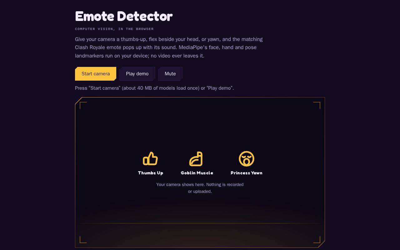 Preview of Emote Detector Web