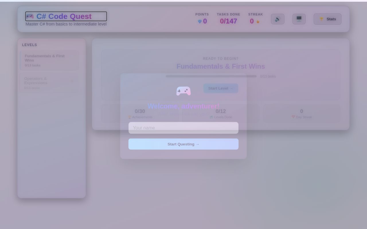 Preview of Csharp Code Quest