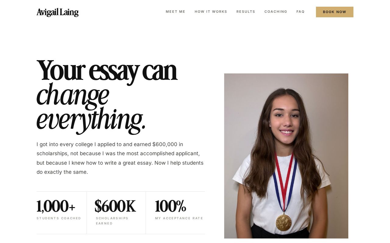 Preview of Website for essayswithavigail.com