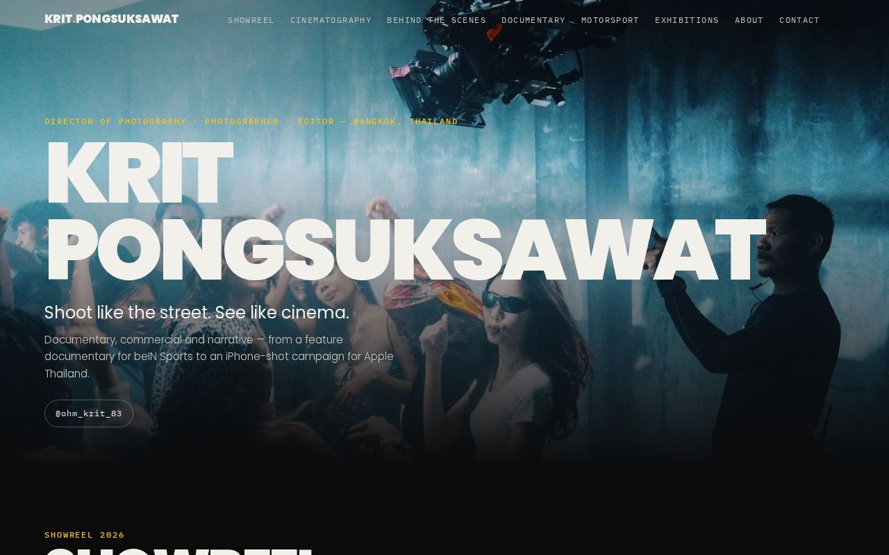 Preview of Krit Pongsuksawat — Director of Photography / Photographer, Bangkok