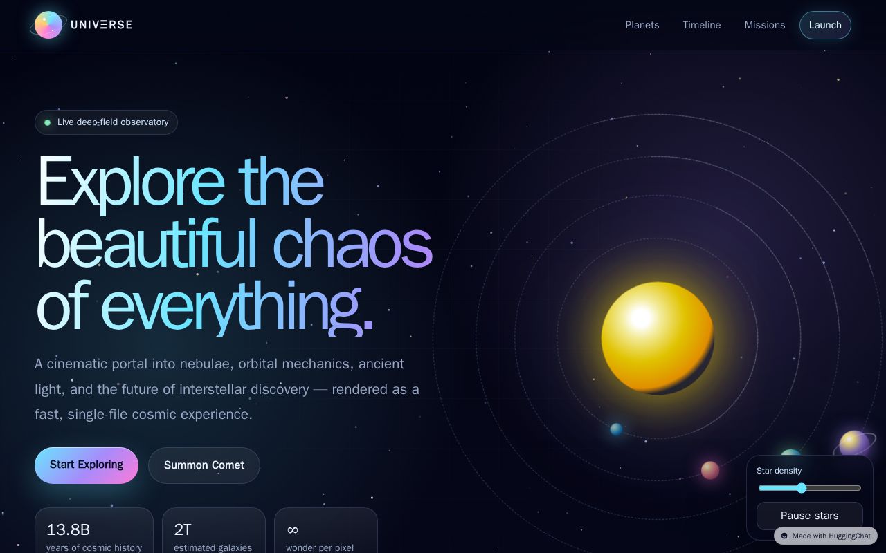 Preview of Universe Portal Website