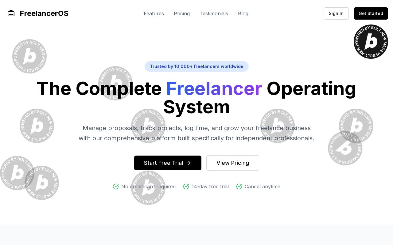 Preview of FreelancerOS