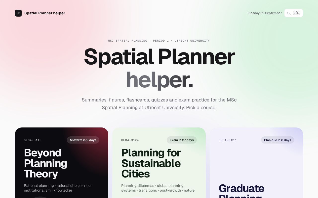 Preview of Spatial Planning Helper
