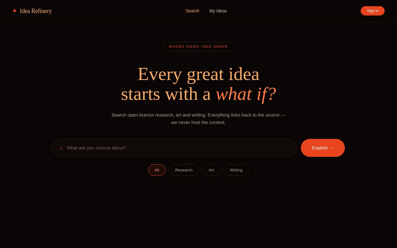 Preview of Idea Refinary