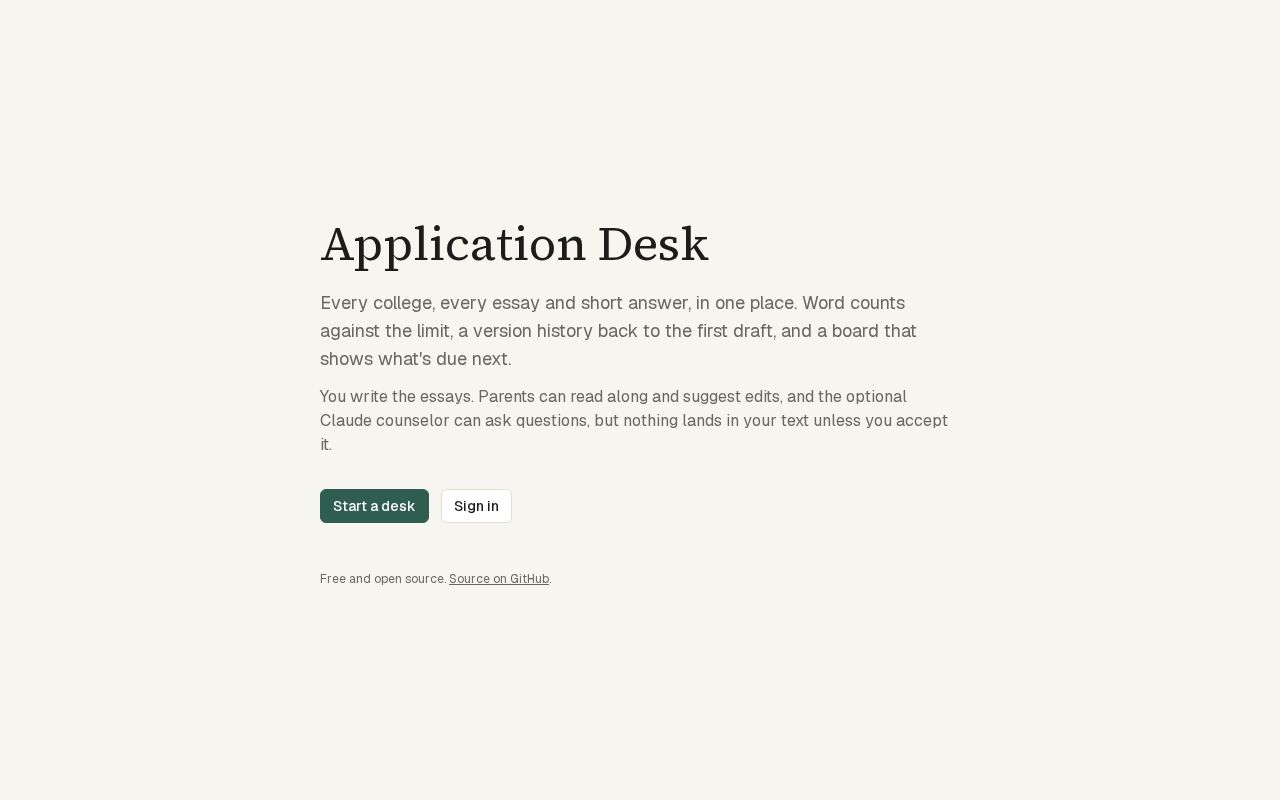 Preview of Application Desk
