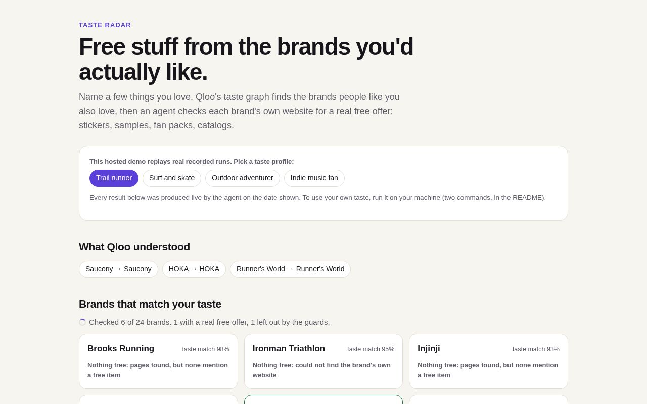 Preview of Taste Radar