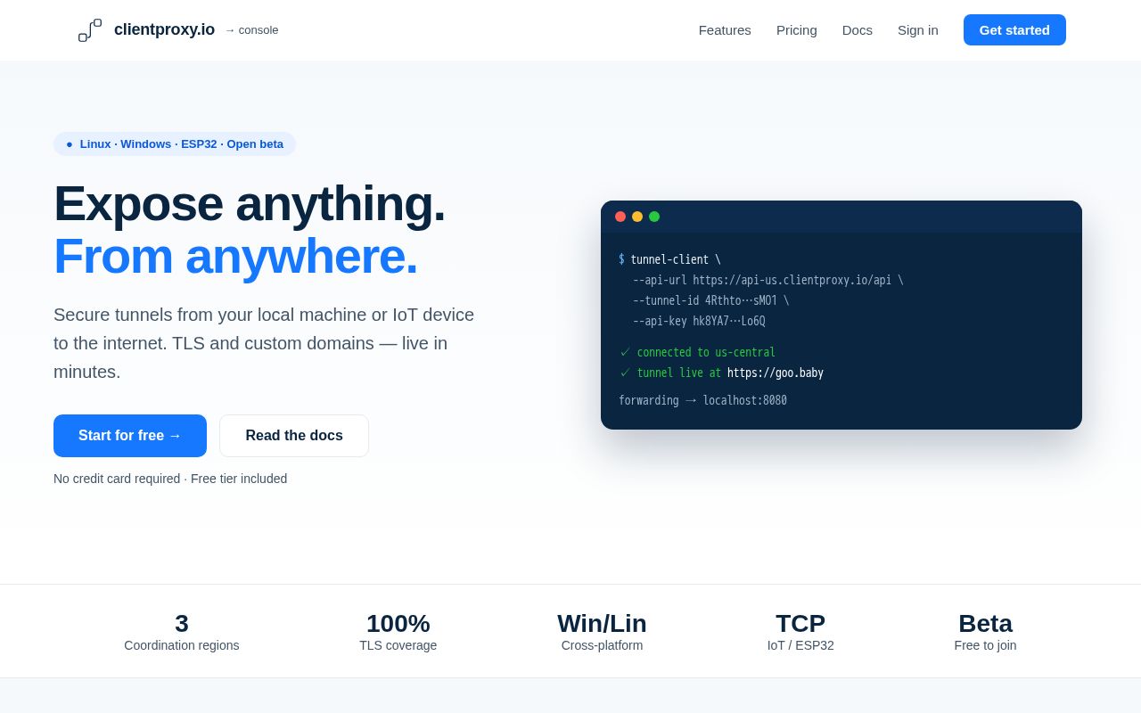 Preview of Tunnel Client