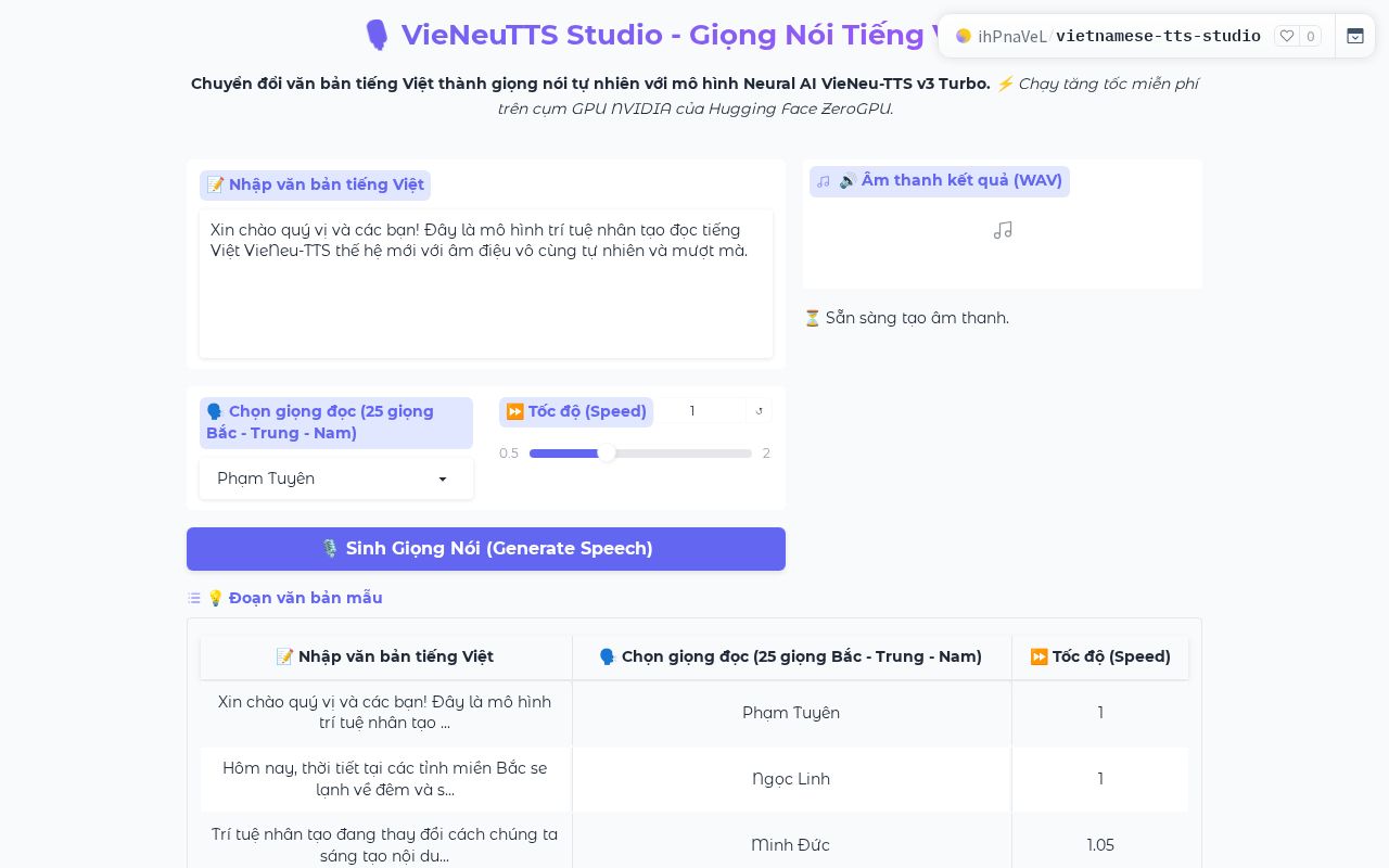 Preview of VieNeuTTS Studio