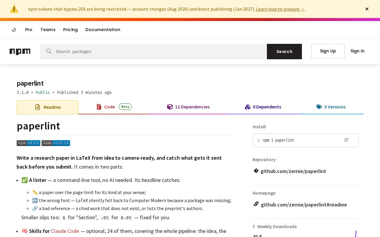 Preview of Paperlint