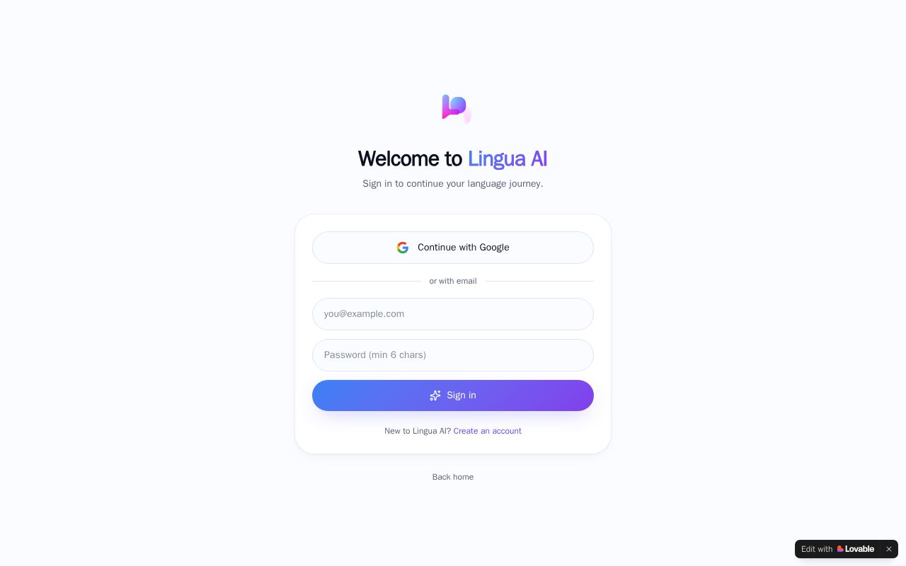 Preview of Lingua AI