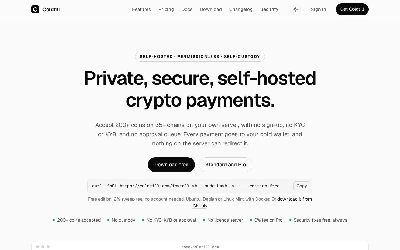 Preview of Self Hosted Crypto Payment Gateway