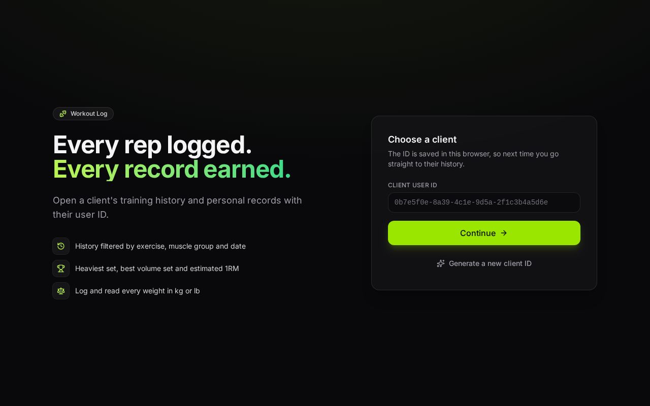 Preview of Workout Api Log