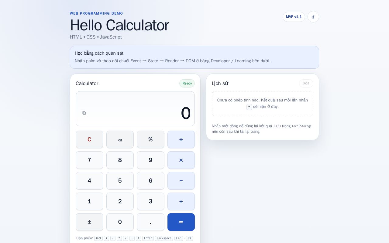 Preview of Hello Calculator Mvp V1