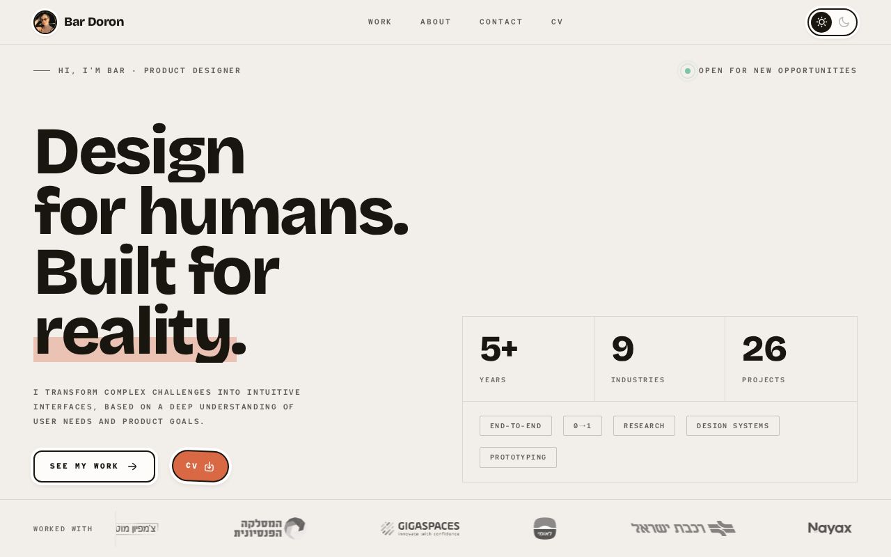 Preview of Bar Doron Portfolio