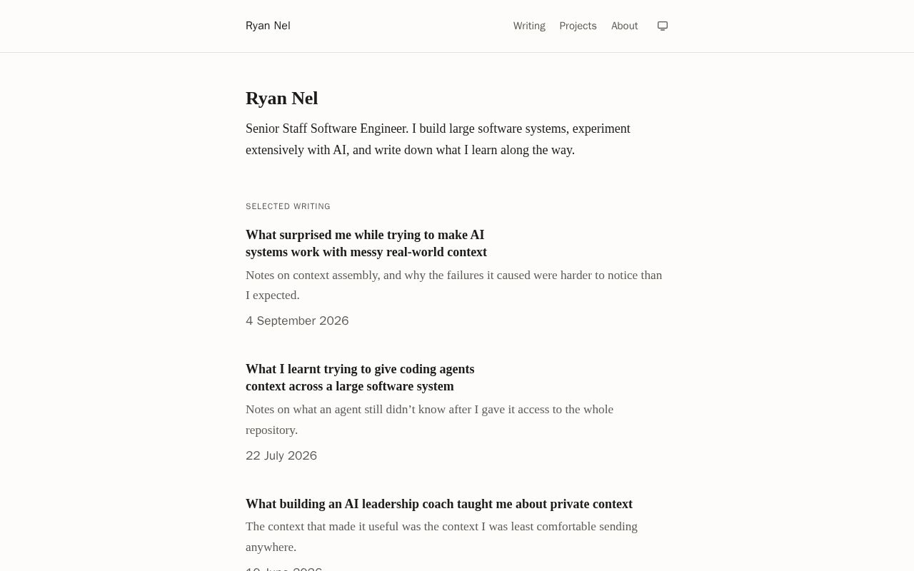 Preview of Personal site — writing and projects. Astro, static, deployed to GitHub Pages.