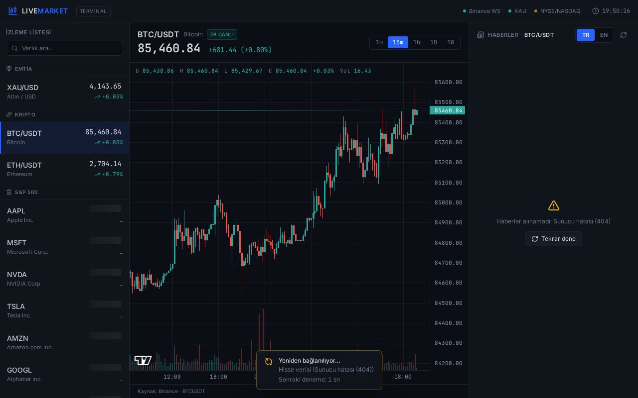 Preview of Live Financial Tracker