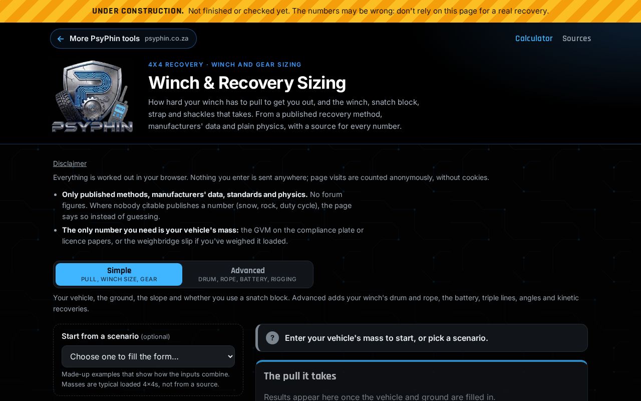 Preview of Winch Recovery Sizing