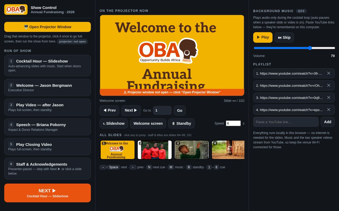 Preview of Oba Fundraiser 2026