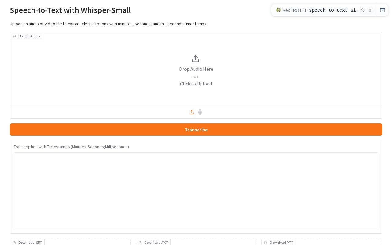 Preview of Whisper Small Transcriber