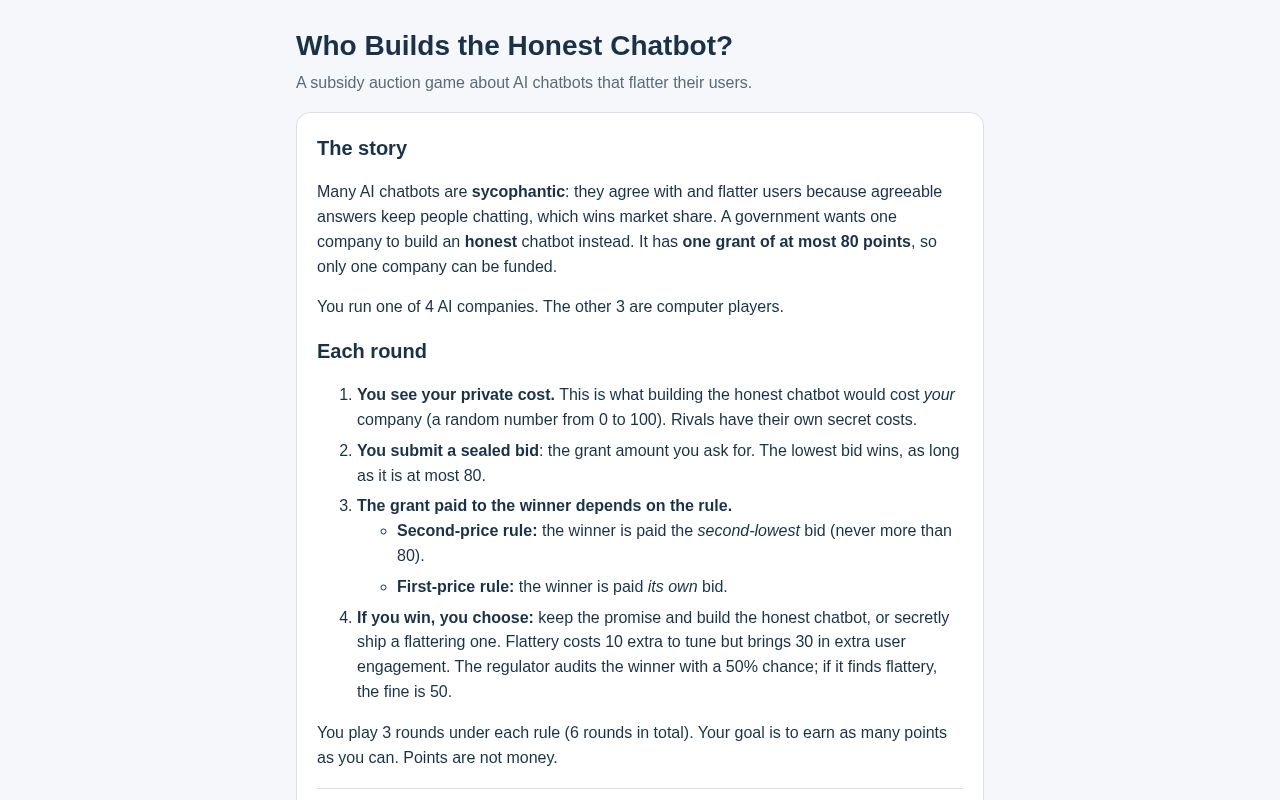 Preview of Who Builds the Honest Chatbot
