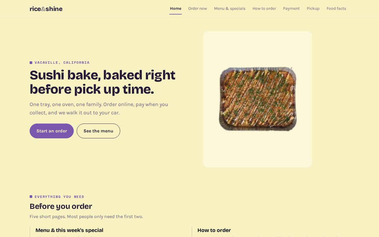 Preview of Rice Shine Order Site