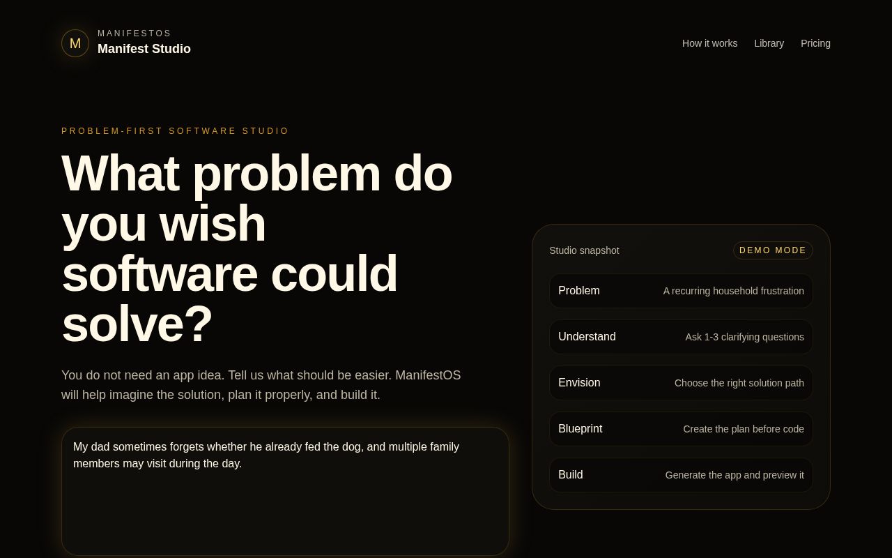 Preview of ManifestOS Studio