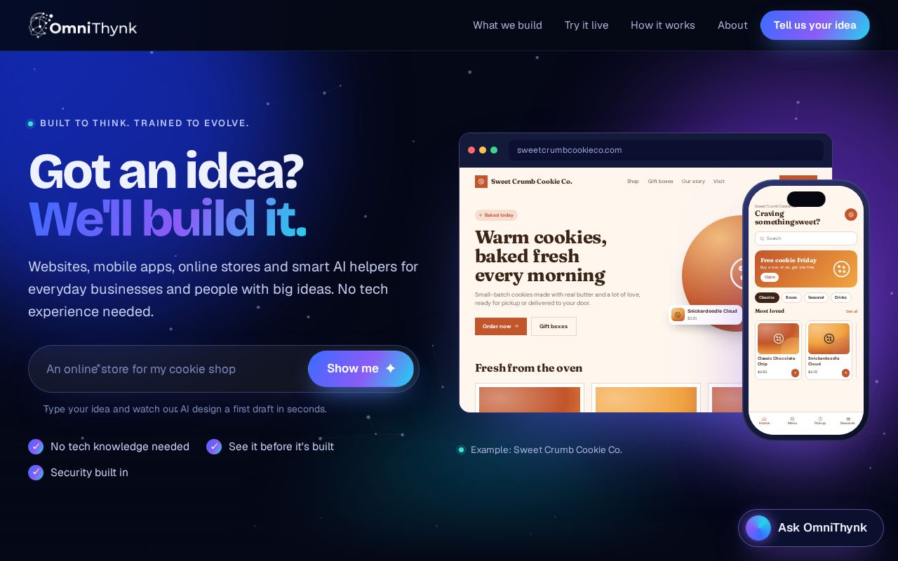 Preview of Omnithynk Website
