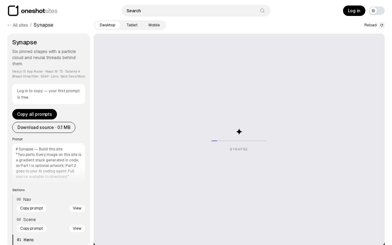Preview of Synapse Scroll Site