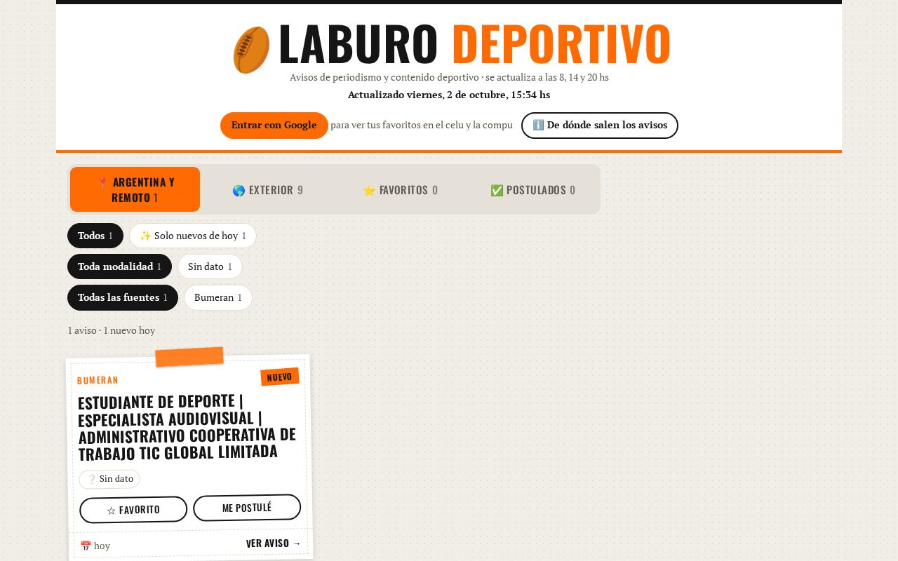 Preview of Laburo Deportivo