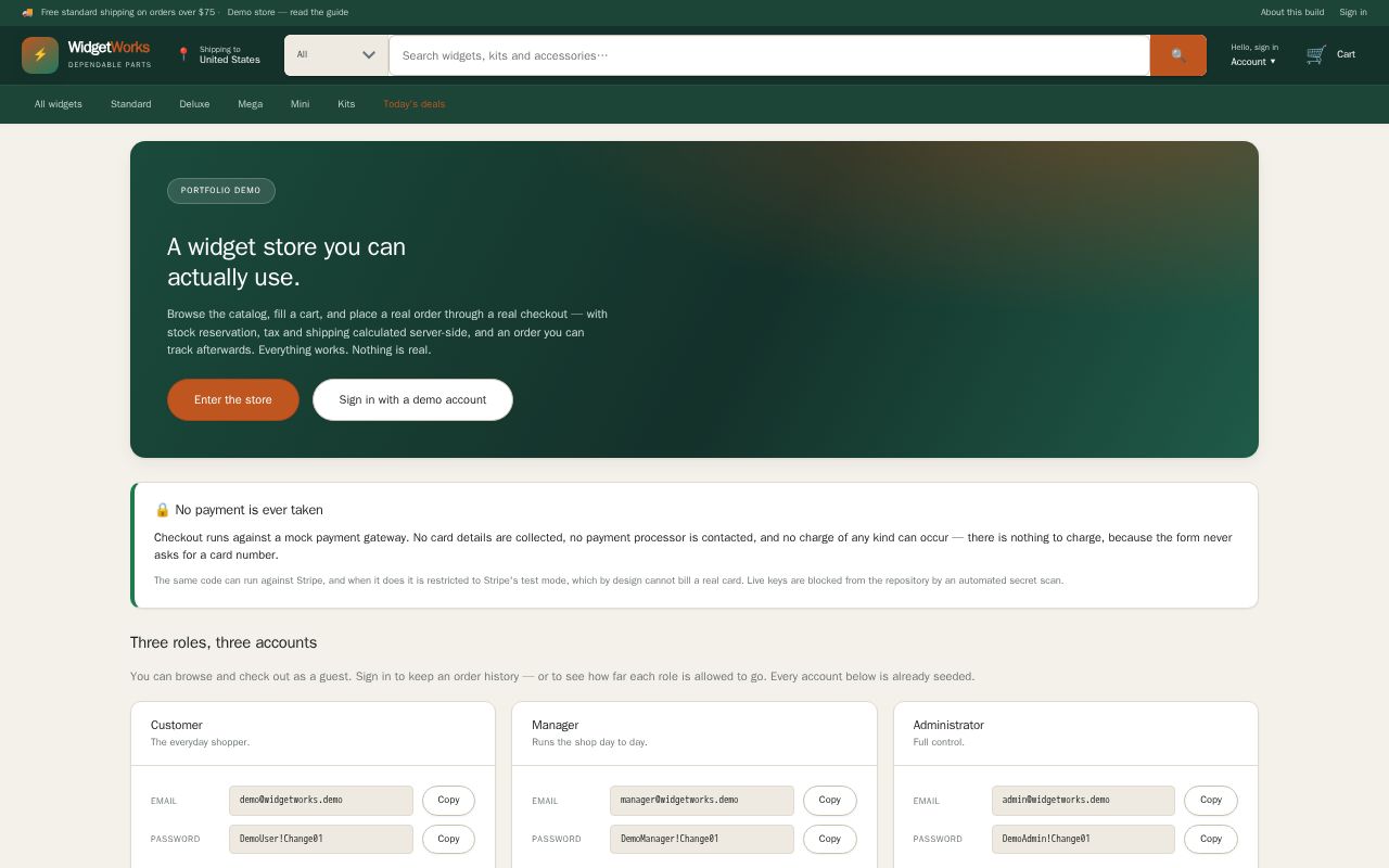 Preview of WidgetWorks