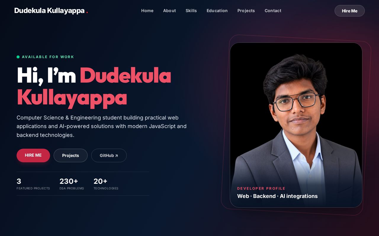 Preview of Kullayappa Portfolio