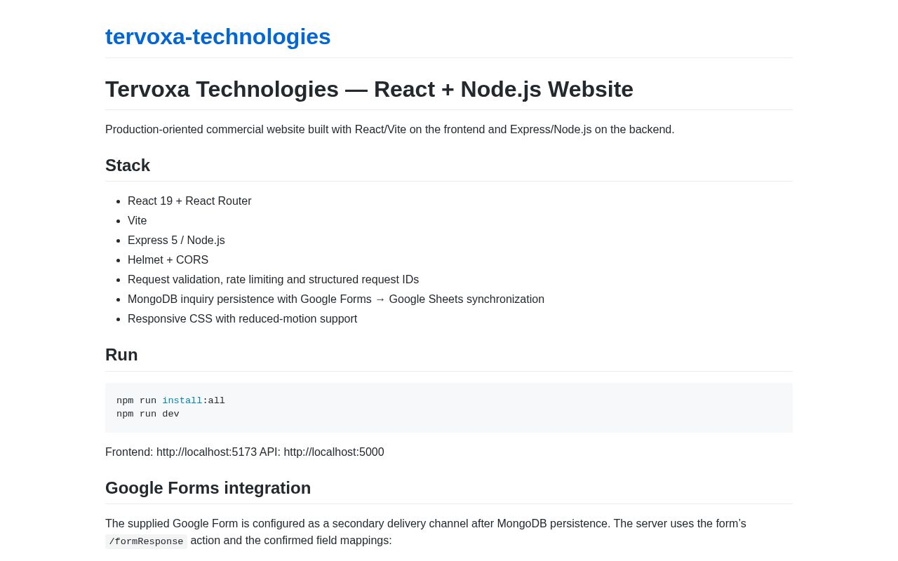 Preview of Tervoxa Technologies