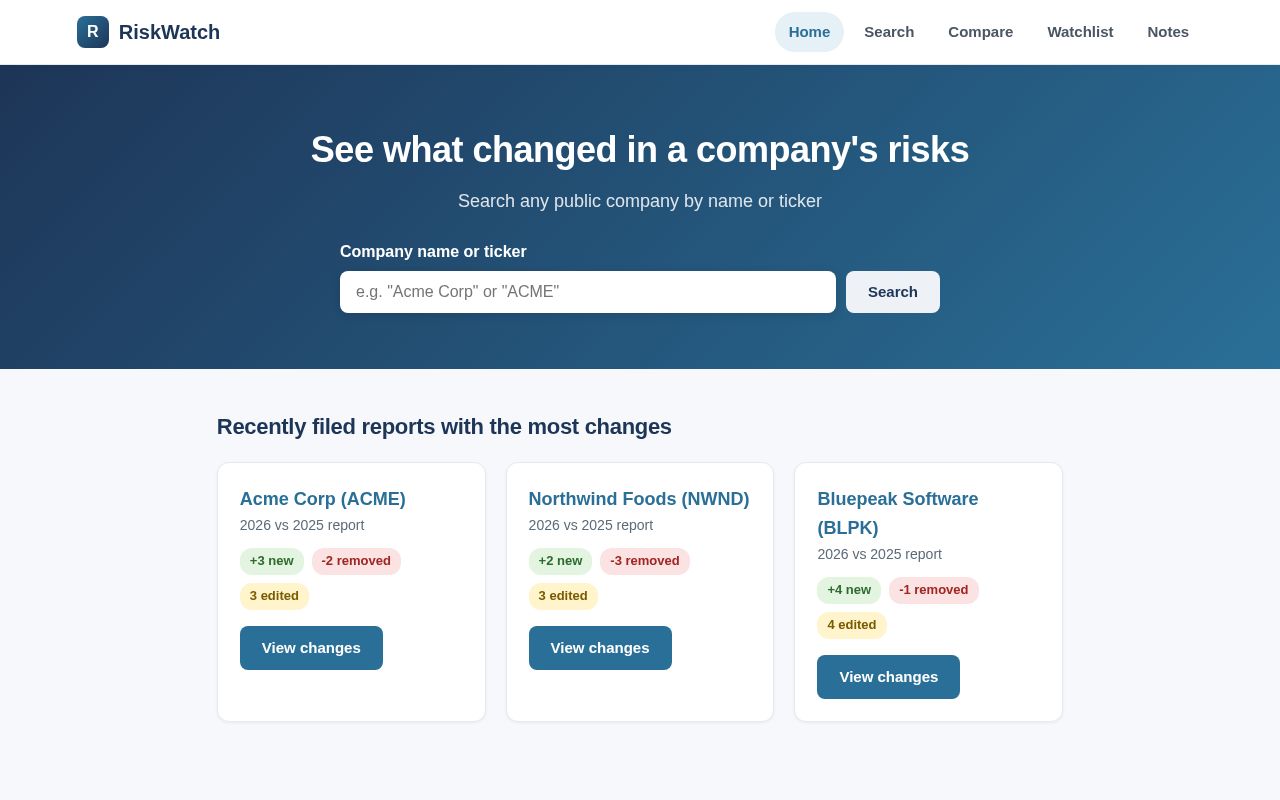 Preview of RiskWatch